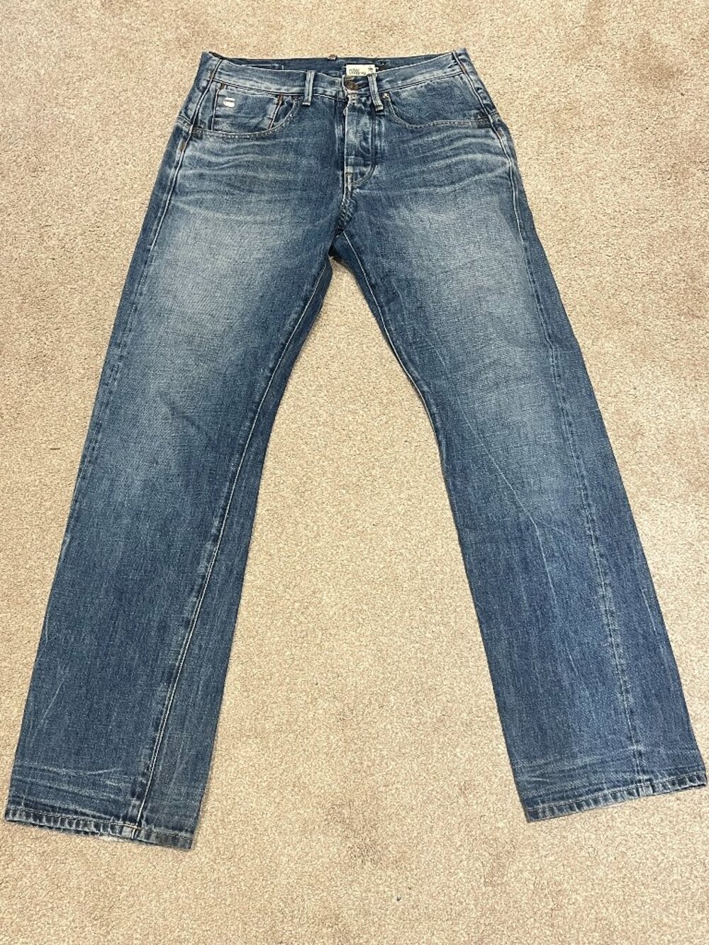 G-STAR STRUCTOR STRAIGHT RAW LISTING JEANS MADE IN INDIA 30/32